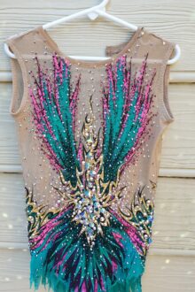 Emerald green rhythmic gymnastics leotard