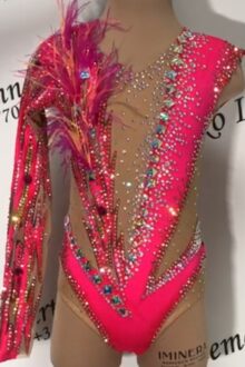 Red/pink with feathers