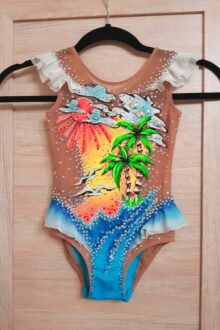 At the beach rhythmic gymnastics leotard