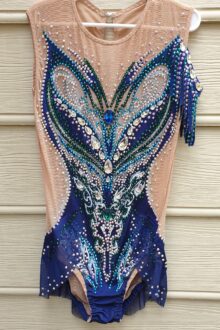 Navy blue skirt in the back rhythmic gymnastics leotard