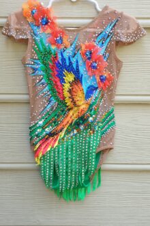 Tropical bird rhythmic gymnastics leotard